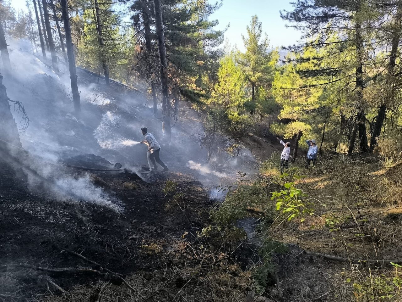 DENİZLİ (AA) – Denizli'nin Buldan ilçesinde çıkan orman yangınına müdahale