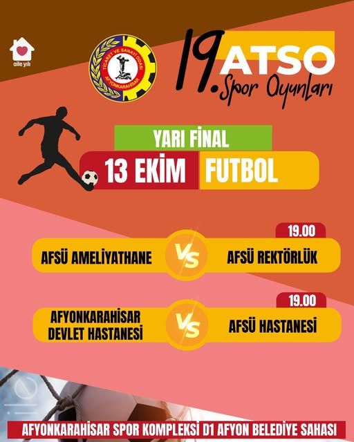 Futbol kategorisinde finale doğru ilerleyen dört takım arasında, AFSÜ Ameliyathane,