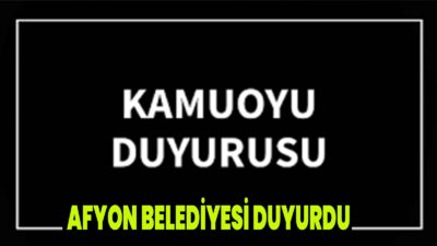 Belediyeden yapılan duyuruda; KAMUOYUNA DUYURU   “09.10.2025 tarihli olarak yerel