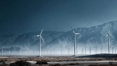 Bu noktada ortalama bir rüzgar türbini, saatte 2 ile 3