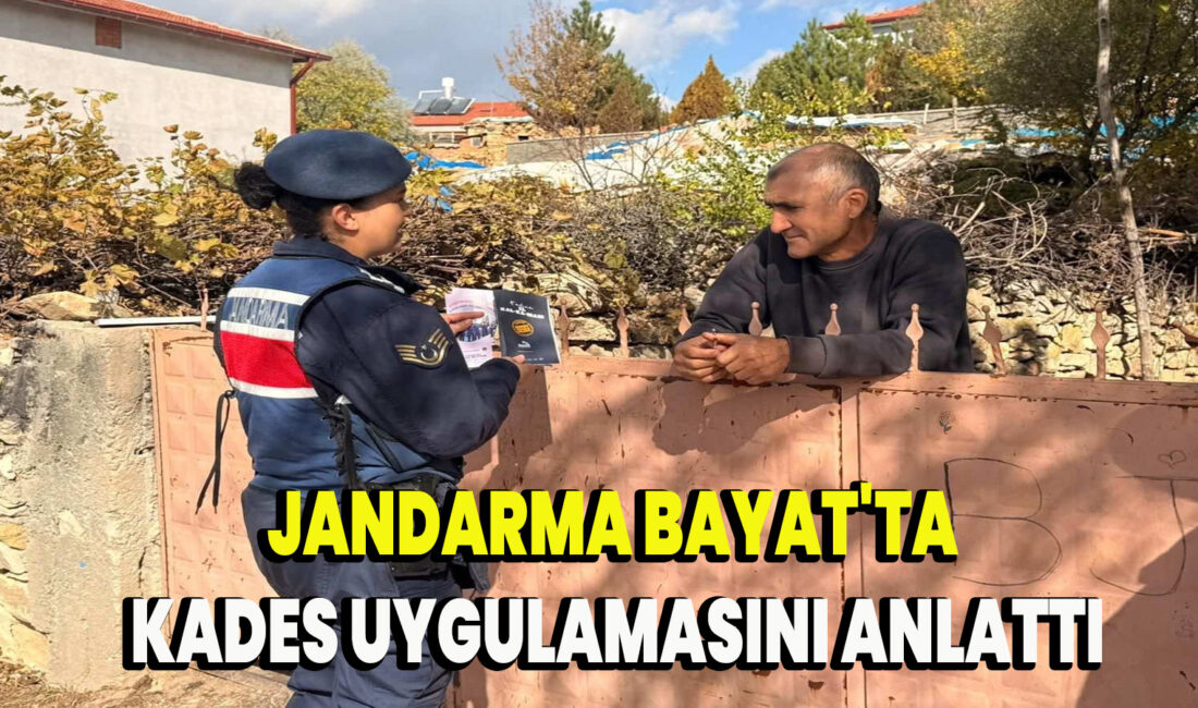 Afyonkarahisar İl Jandarma Komutanlığınca Bayat ilçesinde (91) vatandaşa ‘‘Kadına El