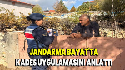 Afyonkarahisar İl Jandarma Komutanlığınca Bayat ilçesinde (91) vatandaşa ‘‘Kadına El