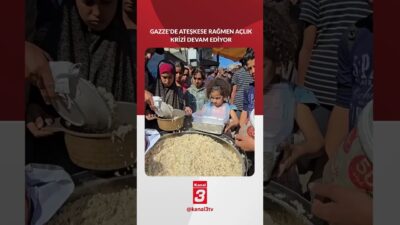 Filistinliler, Gazze’nin orta kesiminde bir hayır kuruluşu tarafından kurulan yemek