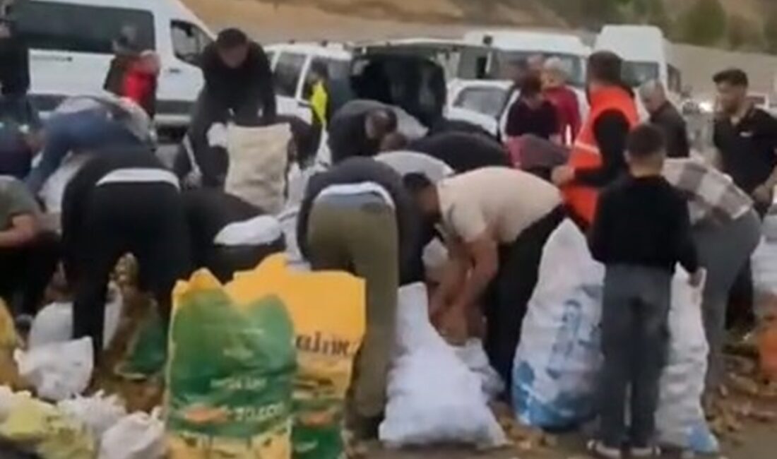 Baykan-Bitlis kara yolunda patates yüklü bir kamyonet arızalandı. Sürücü aracı