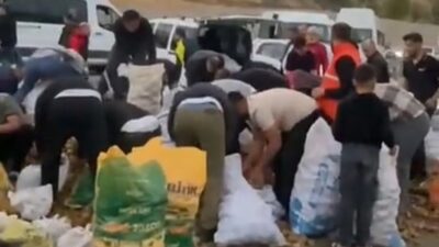 Baykan-Bitlis kara yolunda patates yüklü bir kamyonet arızalandı. Sürücü aracı