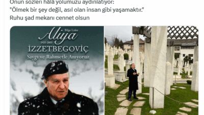 Eroğlu, mesajında şunları yazdı: “Bosna halkının bilge lideri, mücadelenin ve