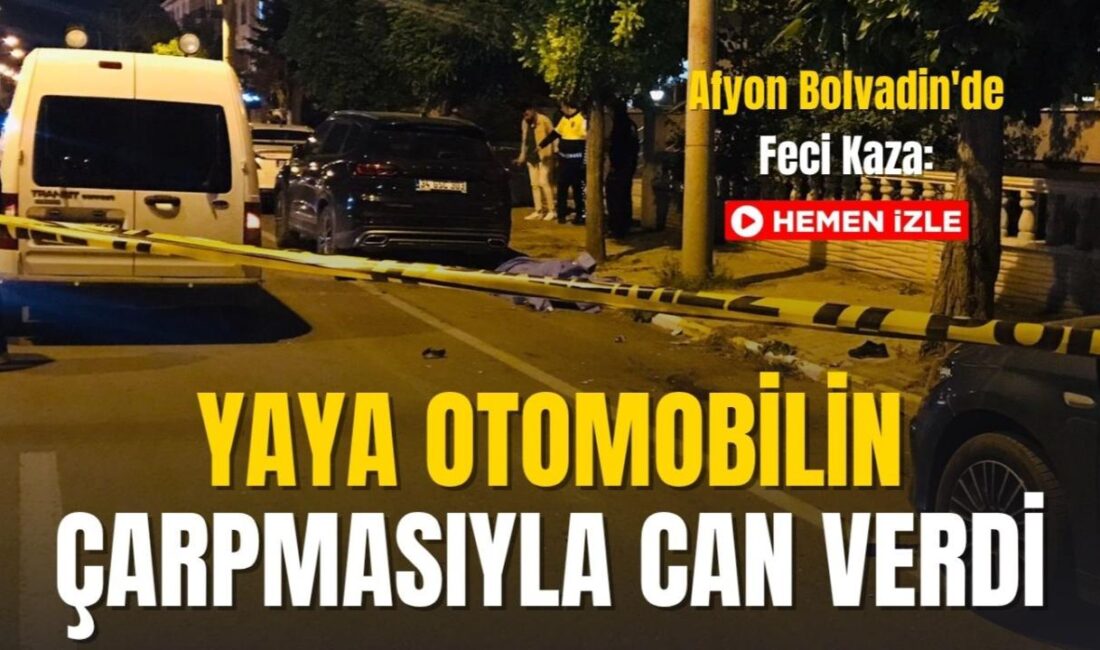 Bolvadin’de meydana gelen trafik kazasında, yolda yürüyen uzun yıllar ilçede