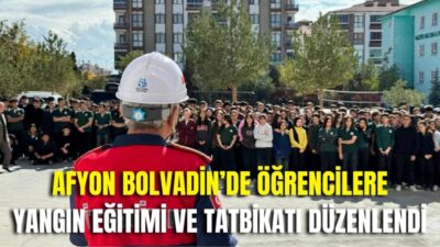 Bolvadin Belediyesi İtfaiye Müdürlüğü ekipleri, Ayfer-Ceylan Emet Fen Lisesi’nde öğrencilere