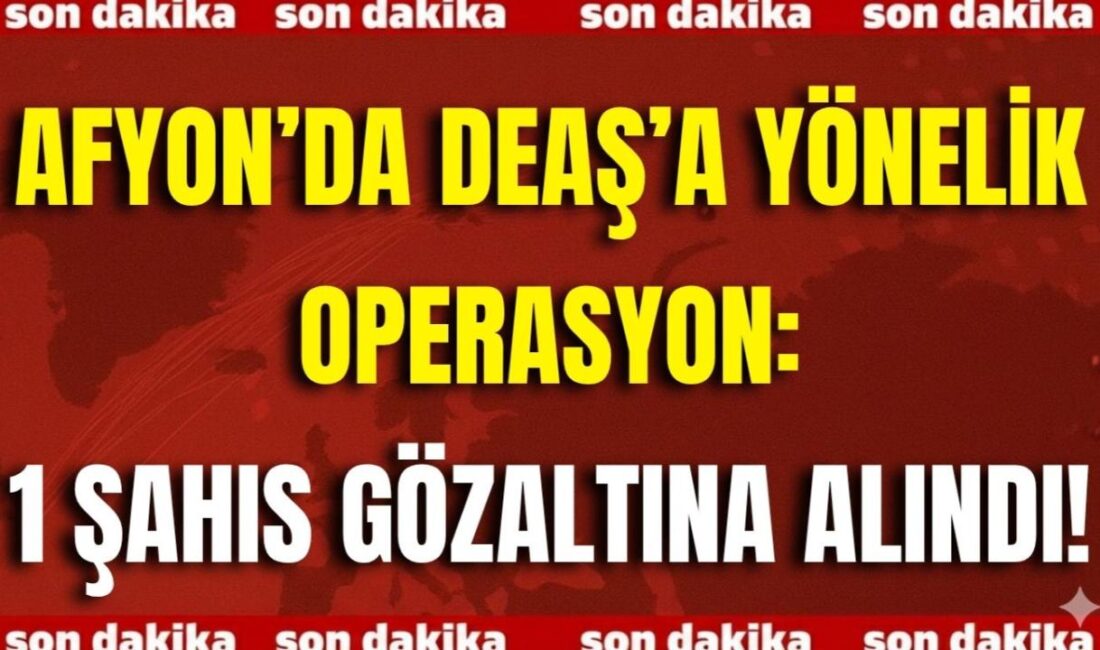 Afyonkarahisar Emniyet Müdürlüğü ekipleri, terör örgütü DEAŞ’a yönelik düzenlenen operasyonda