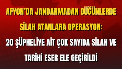 Afyonkarahisar İl Jandarma Komutanlığı ekipleri, düğünlerde silah atılmasını ve suç