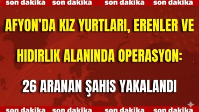 Afyonkarahisar İl Emniyet Müdürlüğü, 20–27 Ekim 2025 tarihleri arasında kent
