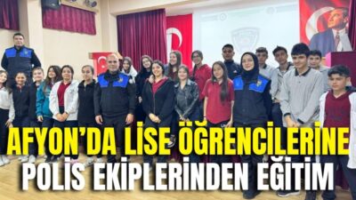Afyonkarahisar İl Emniyet Müdürlüğü ekipleri, öğrencileri bilinçlendirmeye yönelik çalışmalarını sürdürüyor.