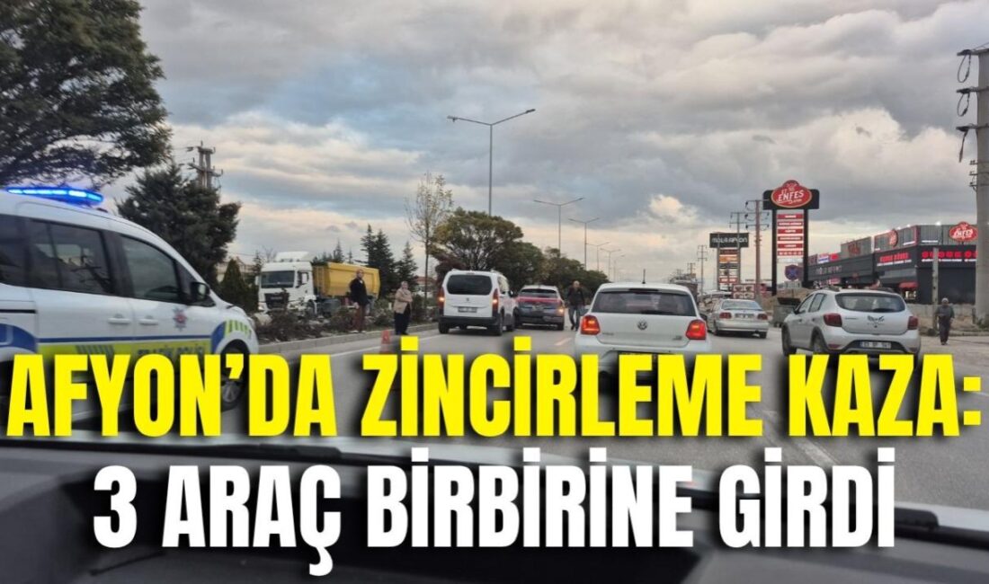 Afyonkarahisar Organize Sanayi Bölgesi yakınındaki çevre yolunda akşam saatlerinde 3