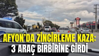 Afyonkarahisar Organize Sanayi Bölgesi yakınındaki çevre yolunda akşam saatlerinde 3