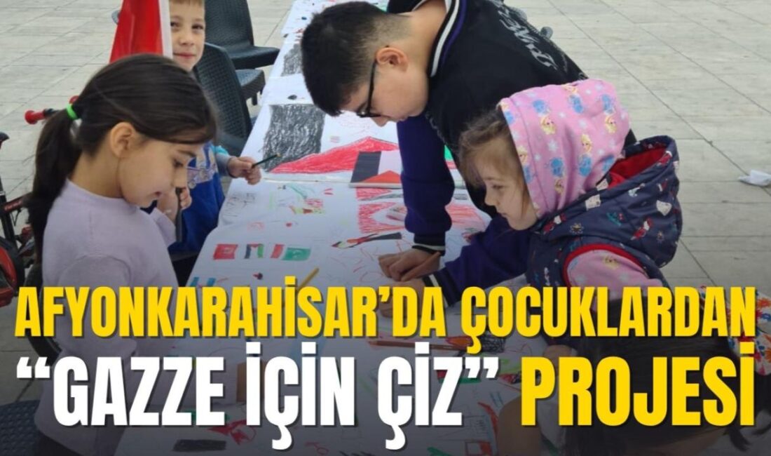 Projeye katılan çocuklar, Gazze’de yaşanan zulme dikkat çekmek ve kardeşlerine