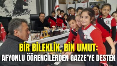 Afyonkarahisar merkezdeki Atatürk İlkokulu 4-İ sınıfı öğrencileri, Gazze’de yaşanan insani
