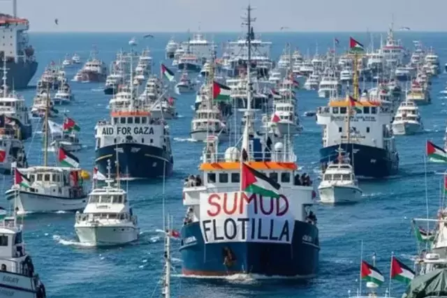 Gazze ablukasını kırmak amacıyla yola çıkan ve 44 ülkeden aktivistlerin