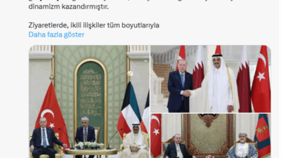 İletişim Başkanı Burhanettin Duran, sosyal medya hesabından yaptığı paylaşımında, “Cumhurbaşkanımız