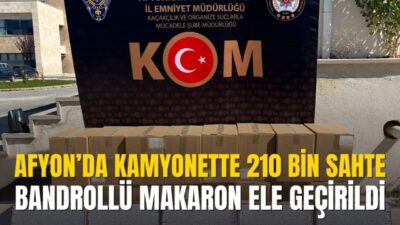 Afyonkarahisar’da polis ekipleri, şüphe üzerine durdurdukları bir kamyonette 210 bin