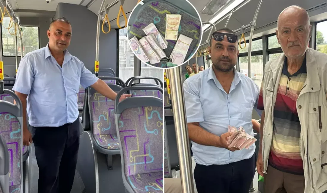 Hatay’da halk otobüsü şoförü Ümit Tosun, seferini tamamladıktan sonra araçta