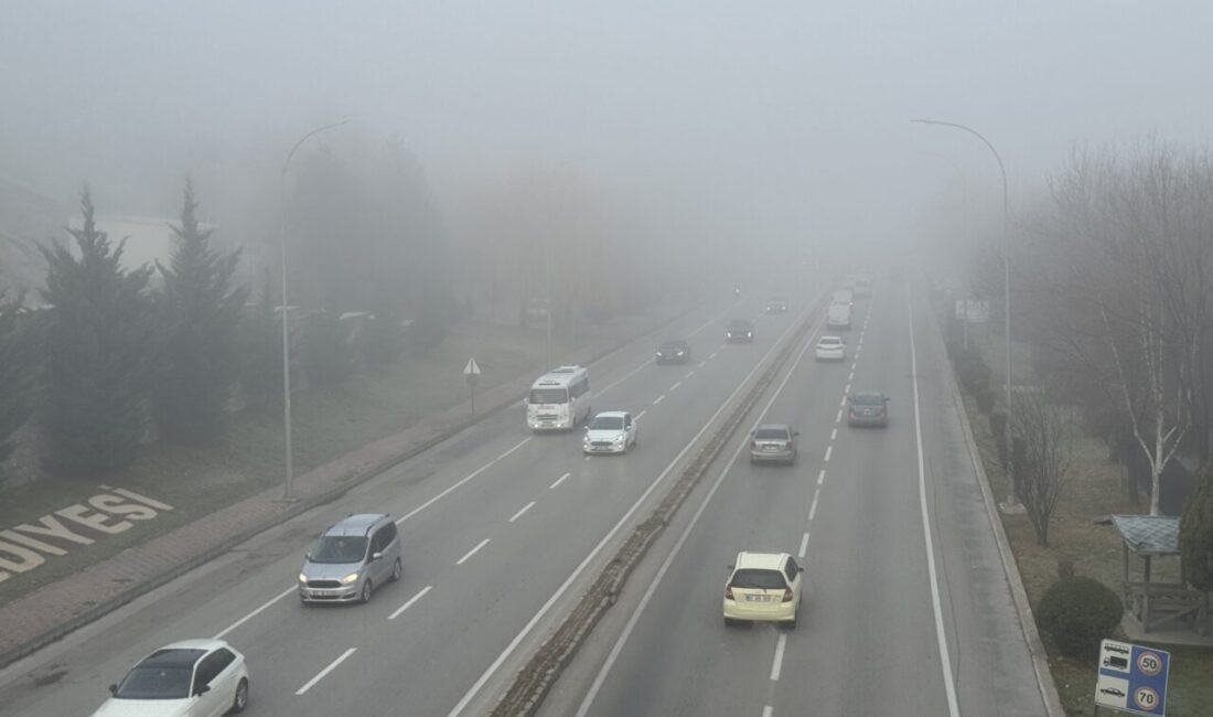 AFYONKARAHİSAR (AA) – Afyonkarahisar'da sis nedeniyle görüş mesafesi yer yer