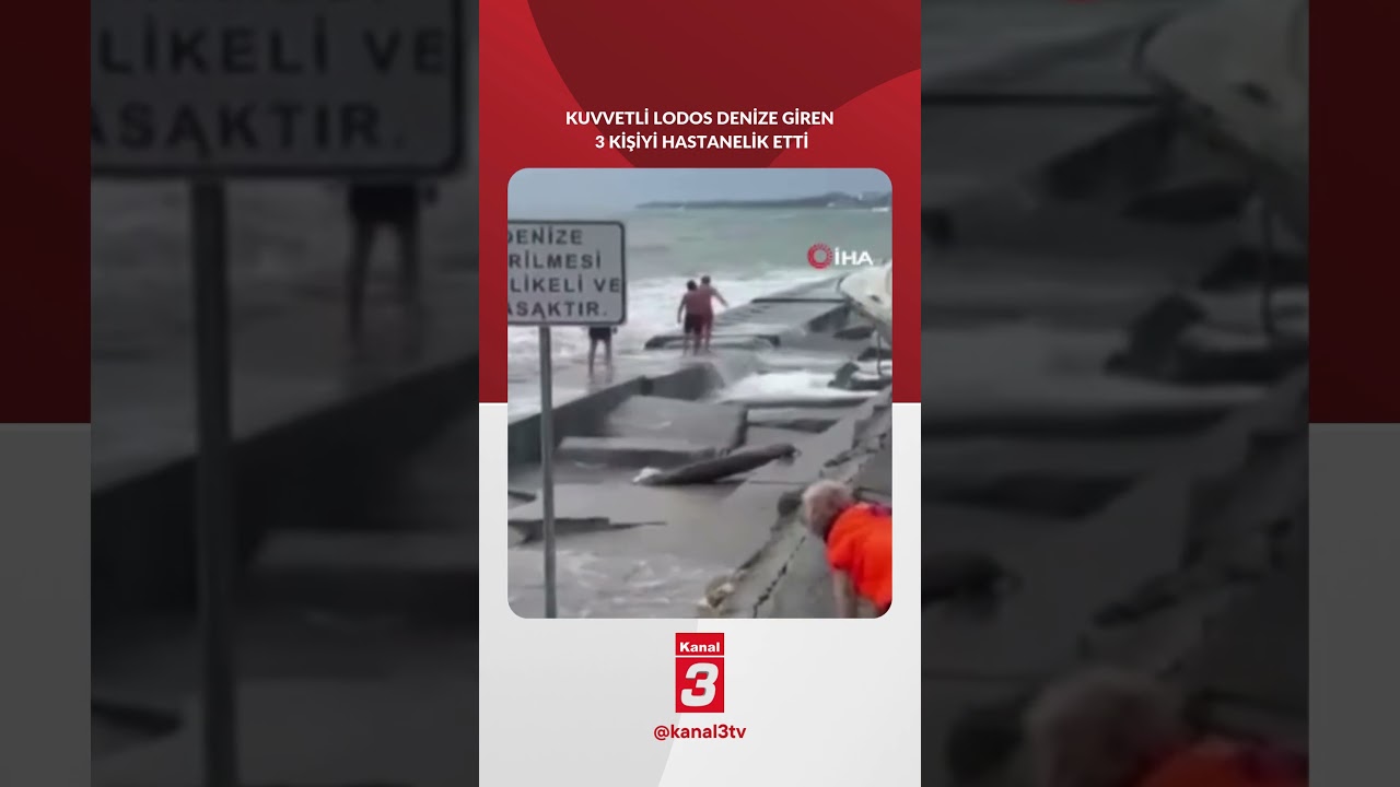 Kuvvetli Lodos Denize Giren 3 Kişiyi Hastanelik Etti!