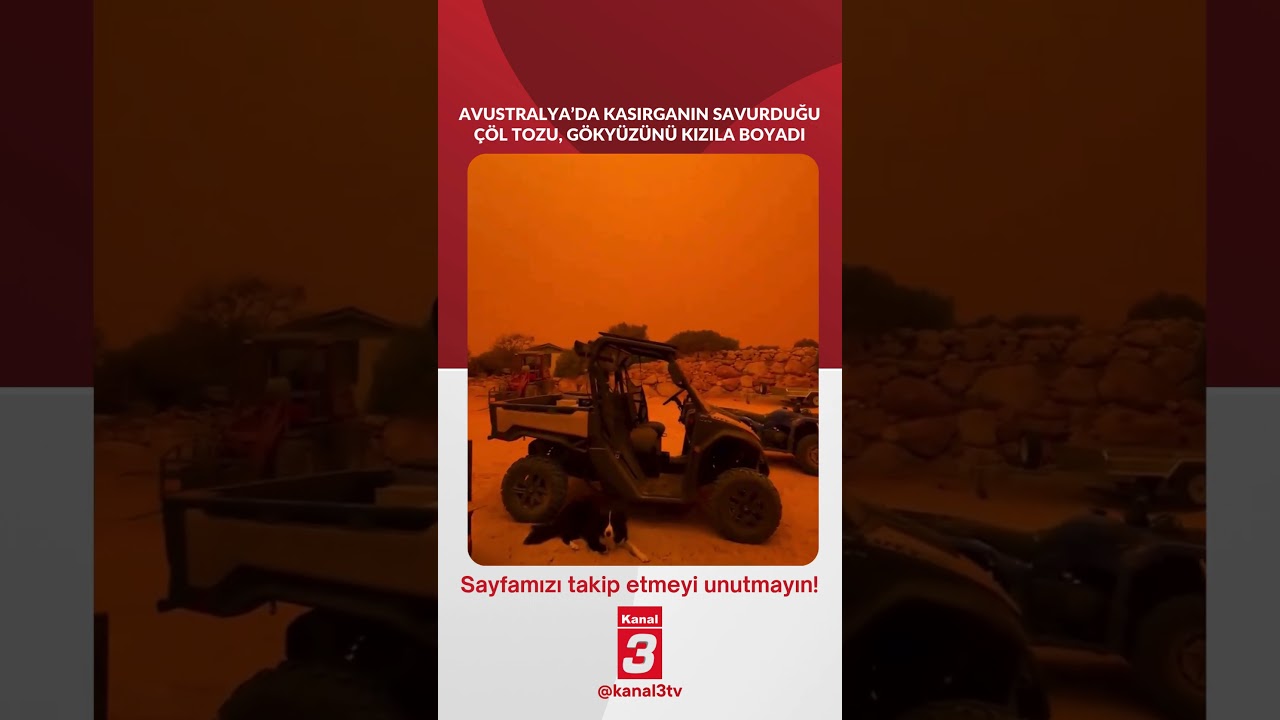 Avustralya’da Kasırganın savurduğu çöl tozu, gökyüzünü kızıla boyadı..