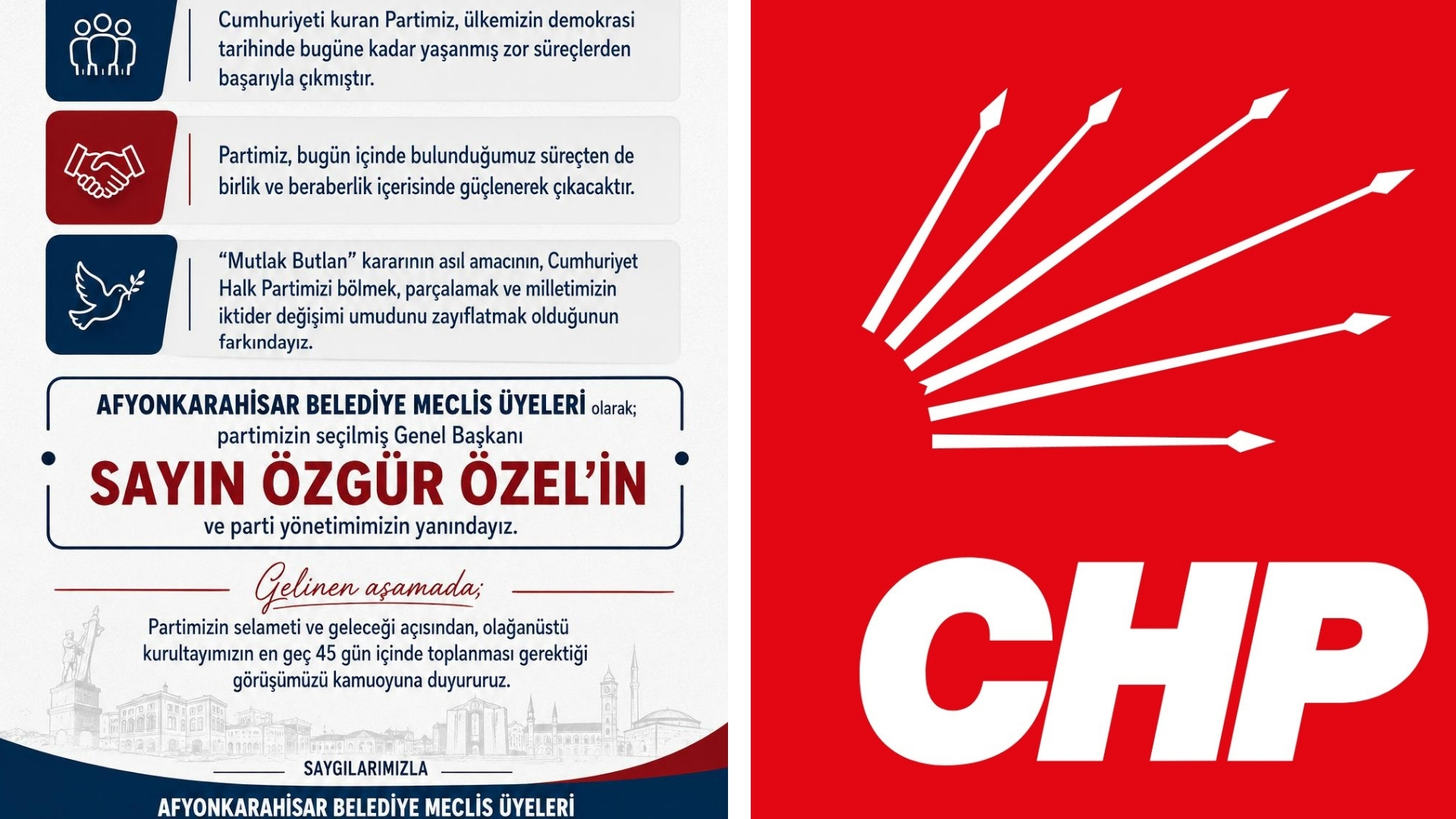 Afyonkarahisar Belediye Meclisinde görev yapan CHP’li üyeler, kamuoyuna yaptıkları ortak