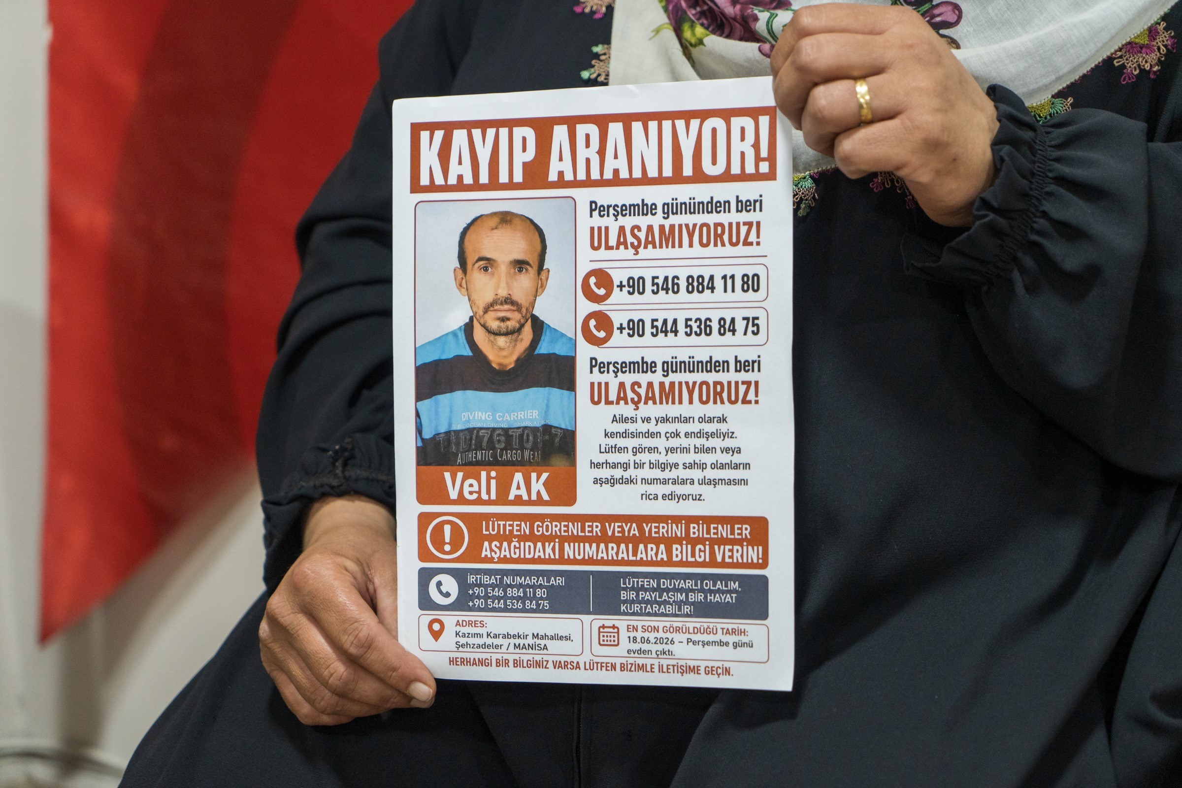 Manisa Şehzadeler, Veli Ak kayıp, Kazım Karabekir Mahallesi, Şermin Ak, Manisa asayiş, kayıp şahıs ilanı, şüpheli kaybolma, Sadık Cangel İHA