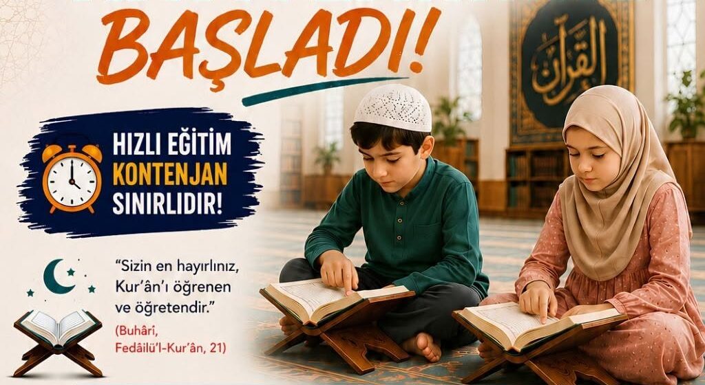Çocuklara Kur’an-ı Kerim öğrenme fırsatı sunacak kurs için kayıtların başladığı