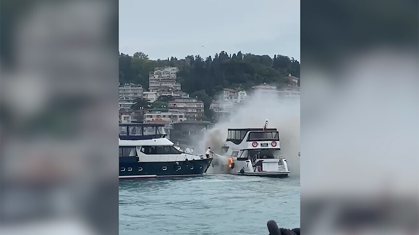 Beşiktaş’ta teknede çıkan yangın söndürüldü
