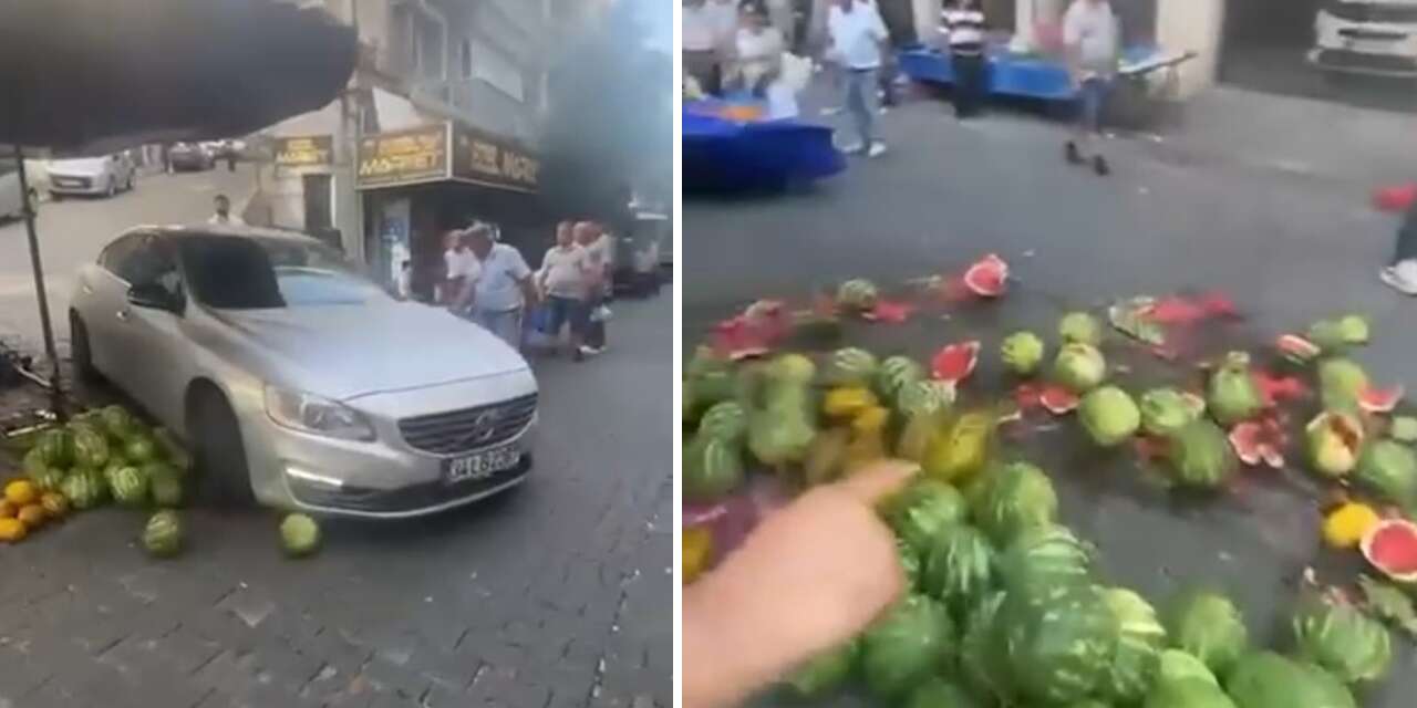 Aracıyla pazara daldı: Ortalığı savaş alanına çevirdi!