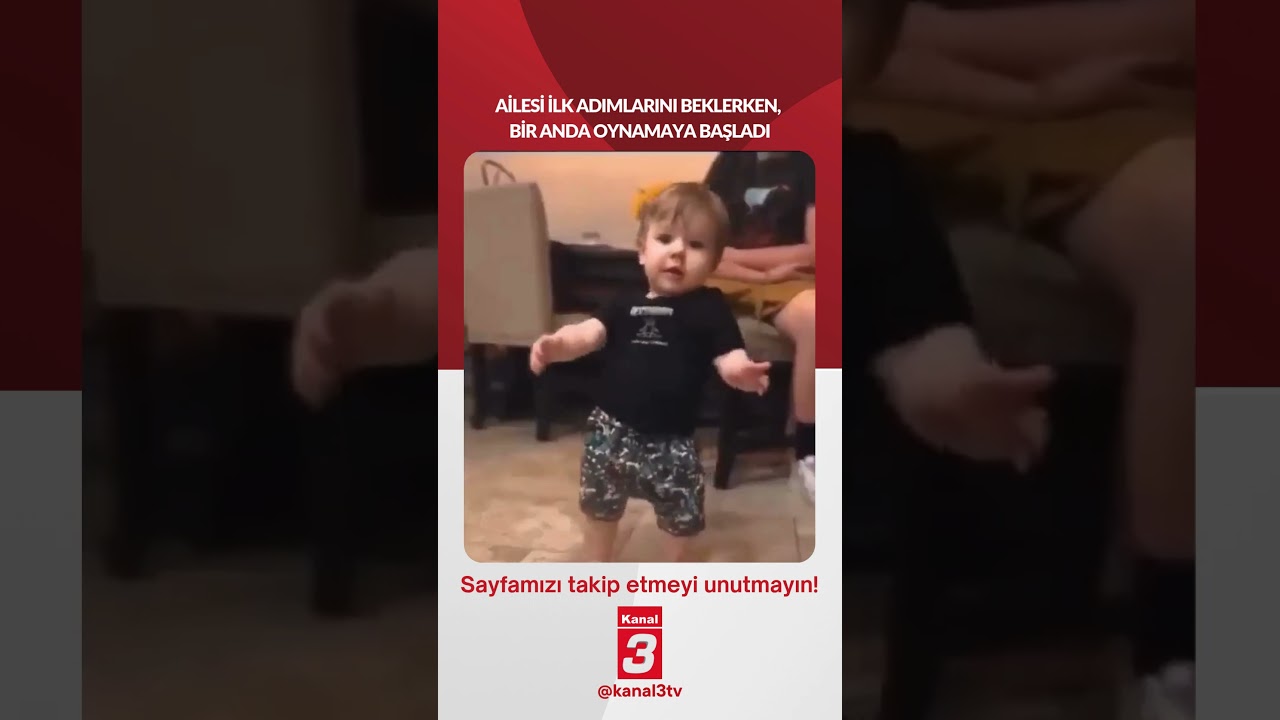 Ailesi ilk adımlarını beklerken, bir anda oynamaya başladı…