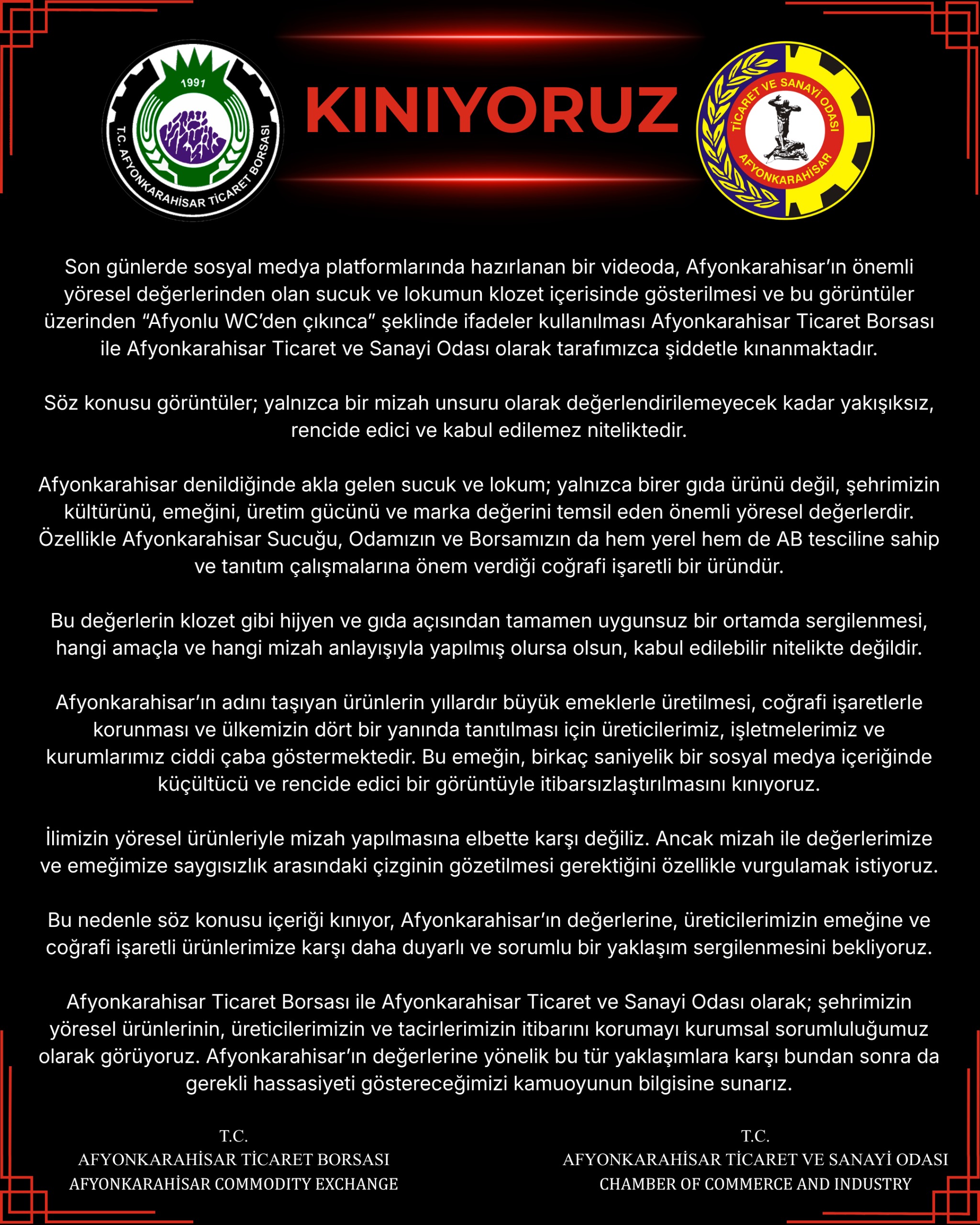 ATSO ve ATB’den o videoya kınama