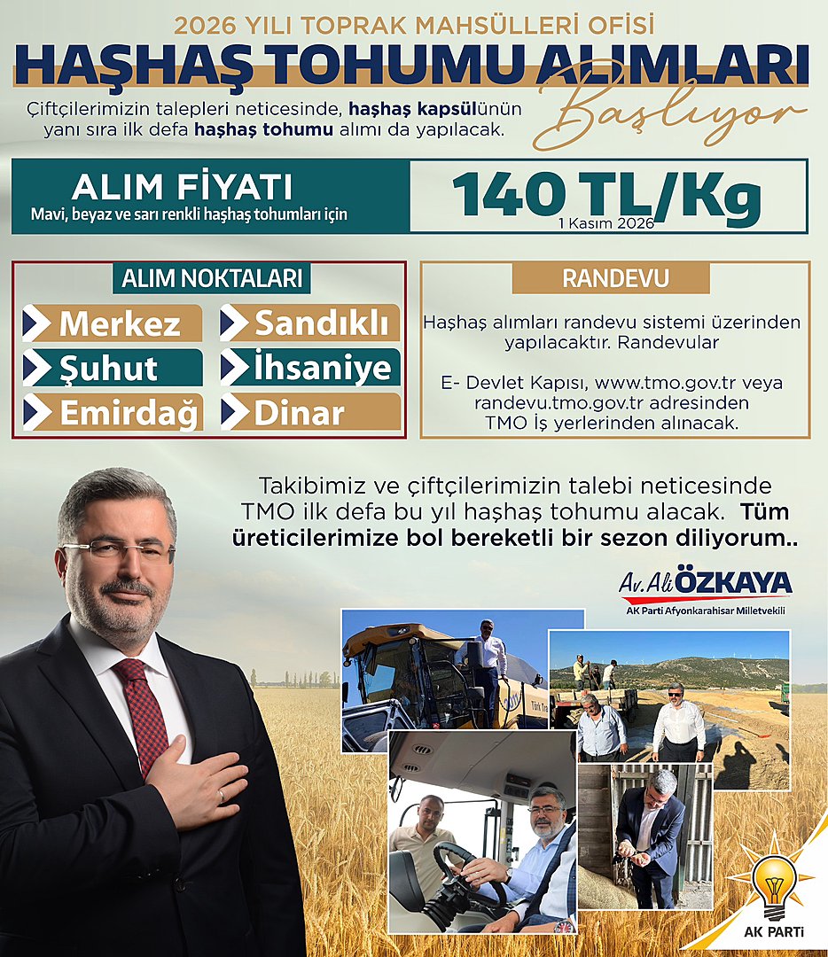 TMO ilk kez haşhaş tohumu alacak
