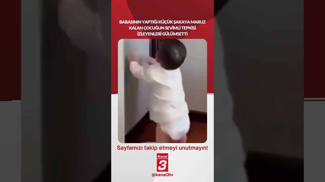 Babasının yaptığı küçük şakaya maruz kalan çocuğun sevimli tepkisi izleyenleri gülümsetti…