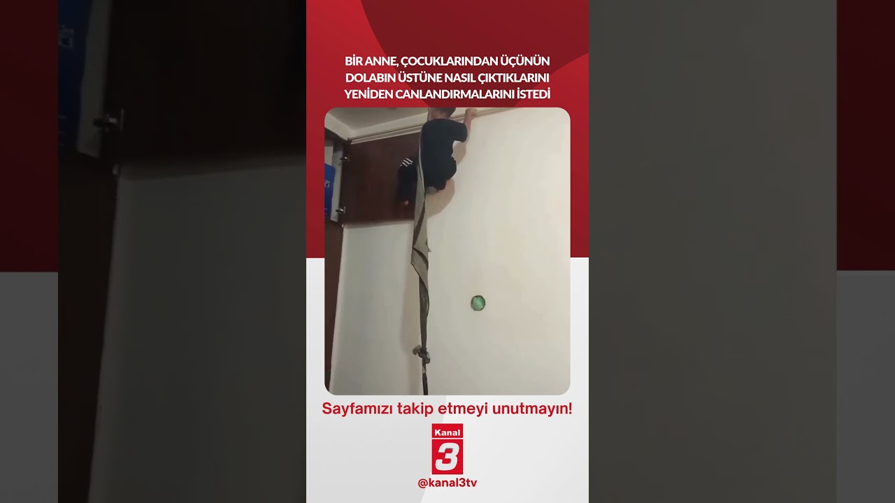 Bir anne, çocuklarından üçünün dolabın üstüne nasıl çıktıklarını yeniden canlandırmalarını istedi…