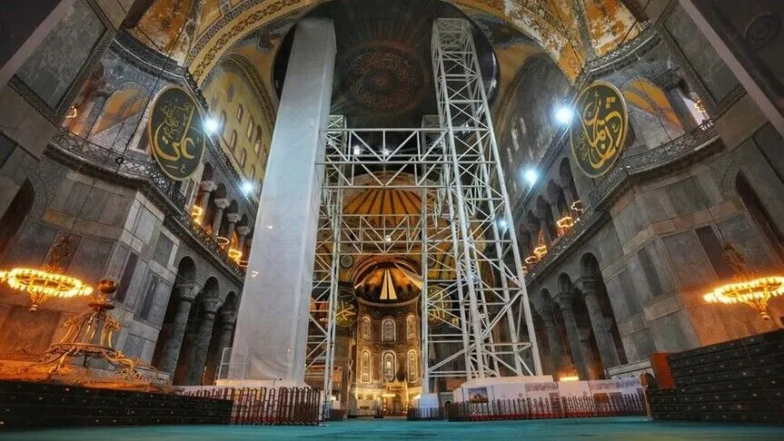Ayasofya’da restorasyonda yeni aşama başlıyor