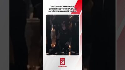 Düğündeki ilk dansın en önemli anında çiftin önünden geçen davetliye