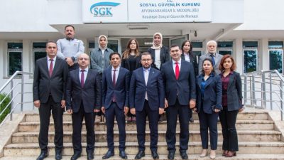SGK Başkanı Elitaş ziyaret kapsamında, İl Müdürü Süleyman Çelikbaş, il