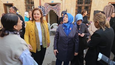 Köle Hanı’nda kurulan çarşıdaki stantları birlikte gezen Ercan ve Köksal,