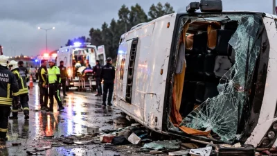Antalya’da korku dolu anların yaşandığı trafik kazası, Aksu ilçesi Antalya-Isparta