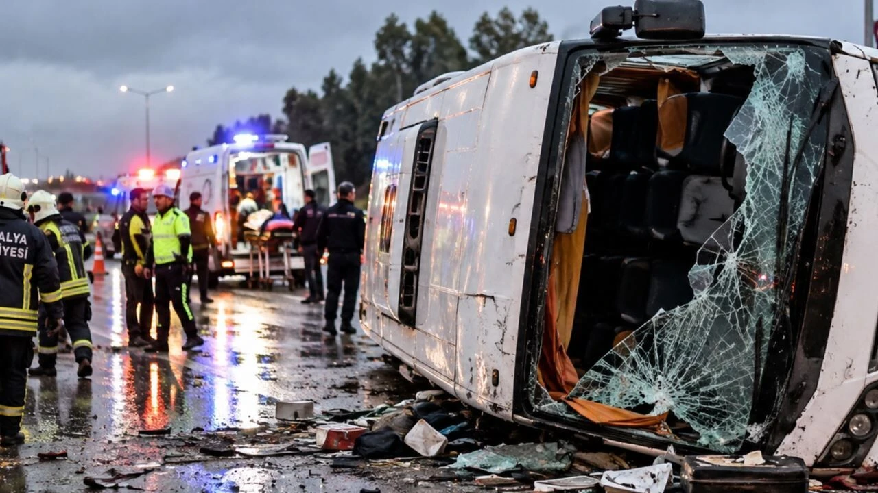 Antalya’da korku dolu anların yaşandığı trafik kazası, Aksu ilçesi Antalya-Isparta